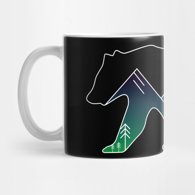 Bear Mountain, Mountains inside a bear Black by JDP Designs